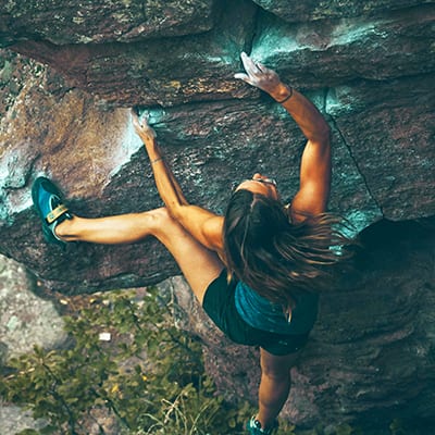 Woman Rock Climbing