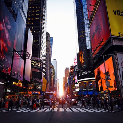 People on Busy Street